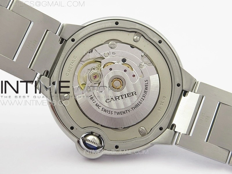Ballon Bleu 42mm SS 3KF 1:1 Best Edition Black Texture Dial on SS Bracelet A2824