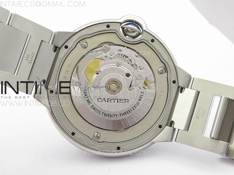 Ballon Bleu 42mm SS 3KF 1:1 Best Edition Black Texture Dial on SS Bracelet A2824