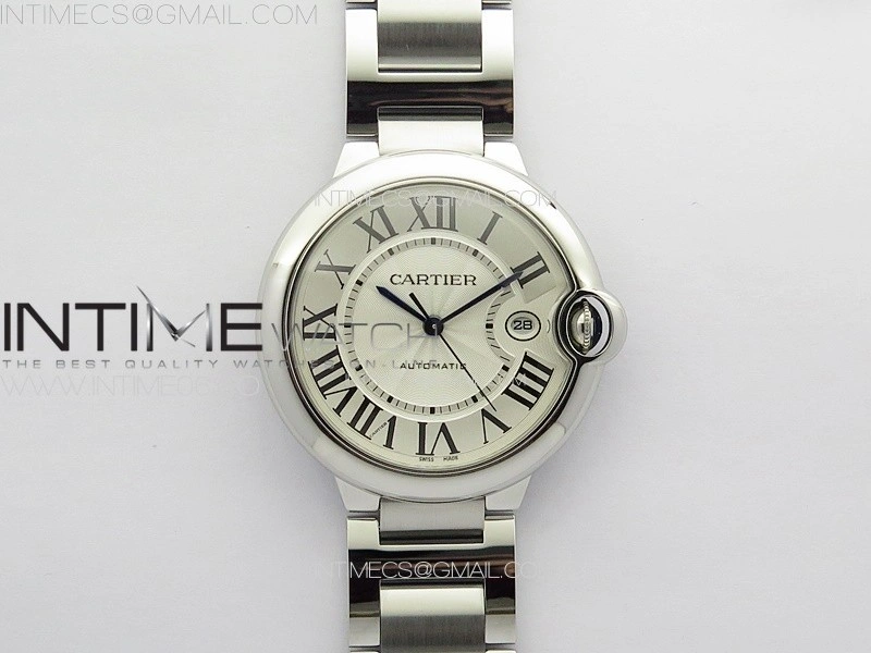 Ballon Bleu 42mm SS 3KF 1:1 Best Edition White Texture Dial on SS Bracelet A2824