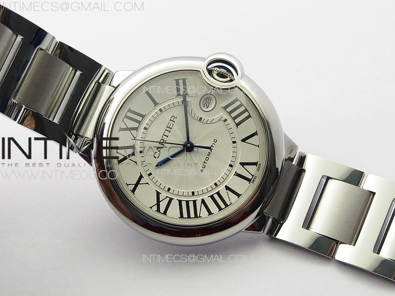 Ballon Bleu 42mm SS 3KF 1:1 Best Edition White Texture Dial on SS Bracelet A2824