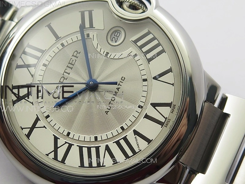 Ballon Bleu 42mm SS 3KF 1:1 Best Edition White Texture Dial on SS Bracelet A2824