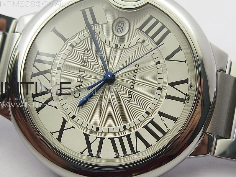 Ballon Bleu 42mm SS 3KF 1:1 Best Edition White Texture Dial on SS Bracelet A2824