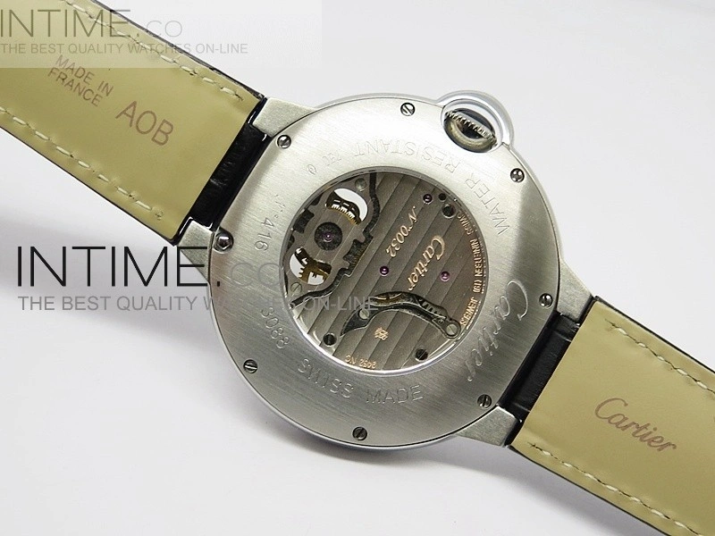 Ballon Bleu Tourbillon SS Blue Textured Dial on Black Leather Strap