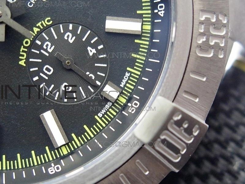 Avenger Bandit Titanium DLC B50 Best Edition Black Dial on Black Yellow Gummy strap A7750