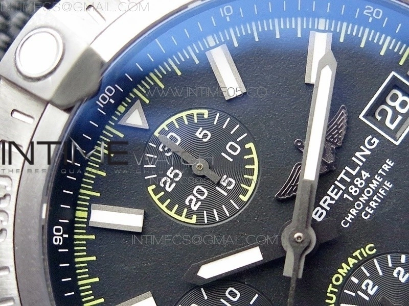 Avenger Bandit Titanium DLC B50 Best Edition Black Dial on Black Yellow Gummy strap A7750