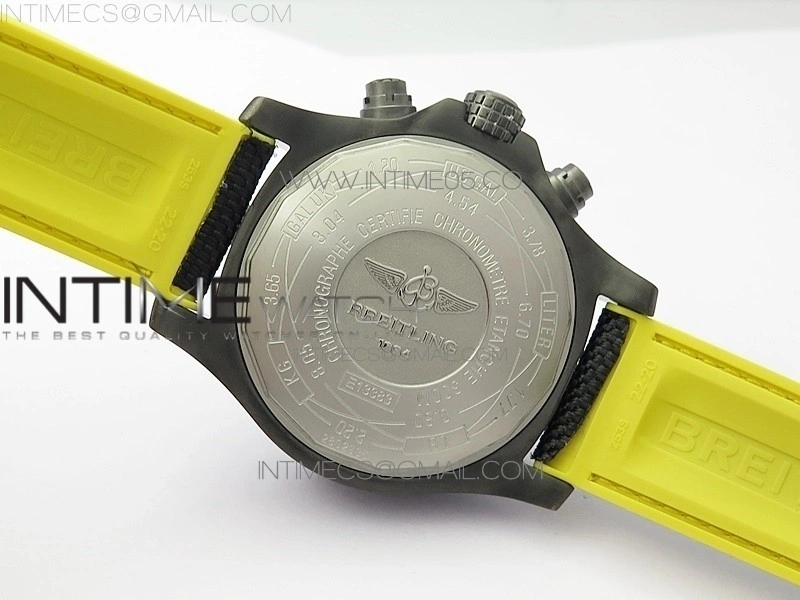 Avenger Bandit Titanium DLC B50 Best Edition Black Dial on Black Yellow Gummy strap A7750