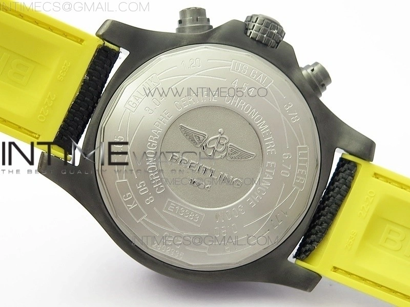 Avenger Bandit Titanium DLC B50 Best Edition Black Dial on Black Yellow Gummy strap A7750