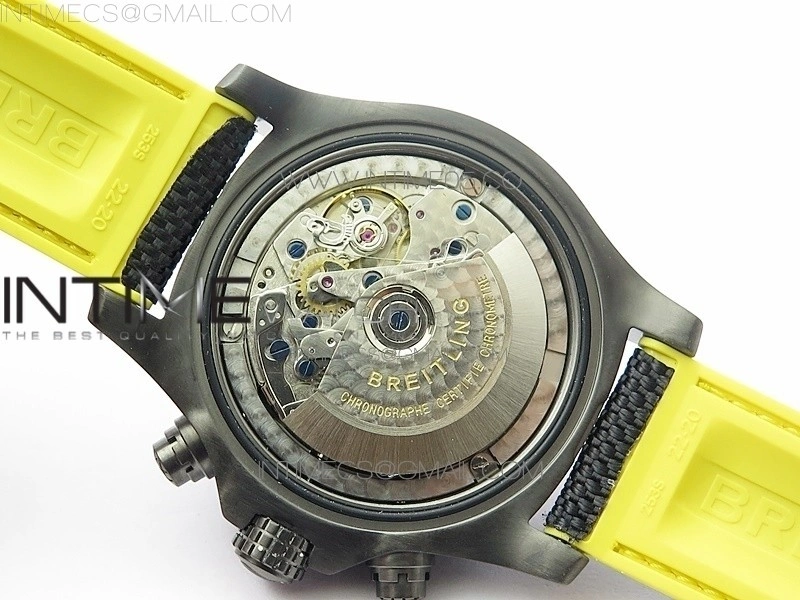 Avenger Bandit Titanium DLC B50 Best Edition Black Dial on Black Yellow Gummy strap A7750