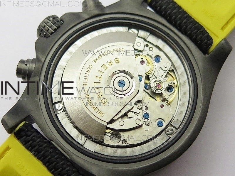 Avenger Bandit Titanium DLC B50 Best Edition Black Dial on Black Yellow Gummy strap A7750
