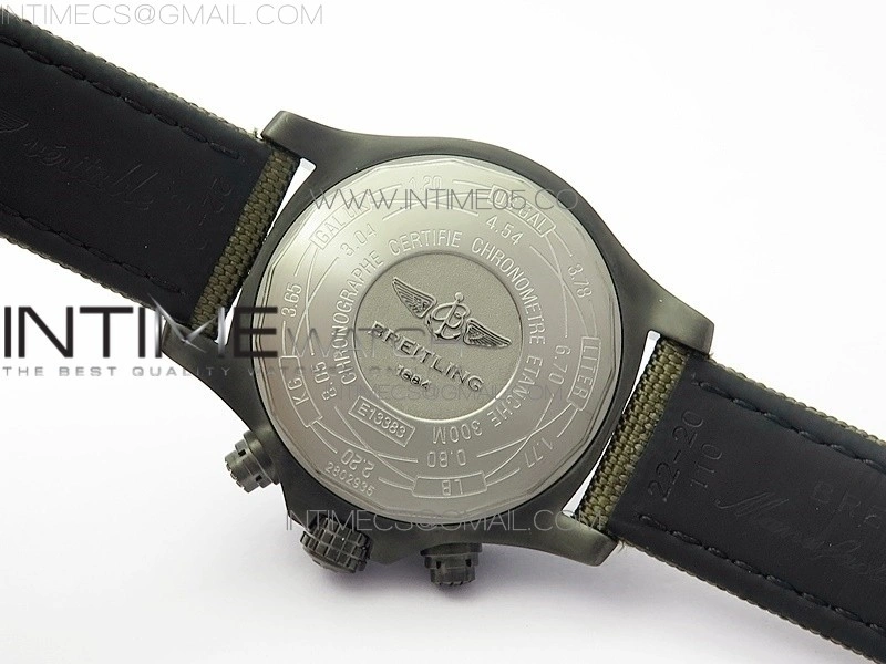 Avenger Bandit Titanium DLC B50 Best Edition Gray Carbon Dial on Green Nylon Strap A7750