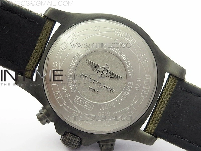 Avenger Bandit Titanium DLC B50 Best Edition Gray Carbon Dial on Green Nylon Strap A7750