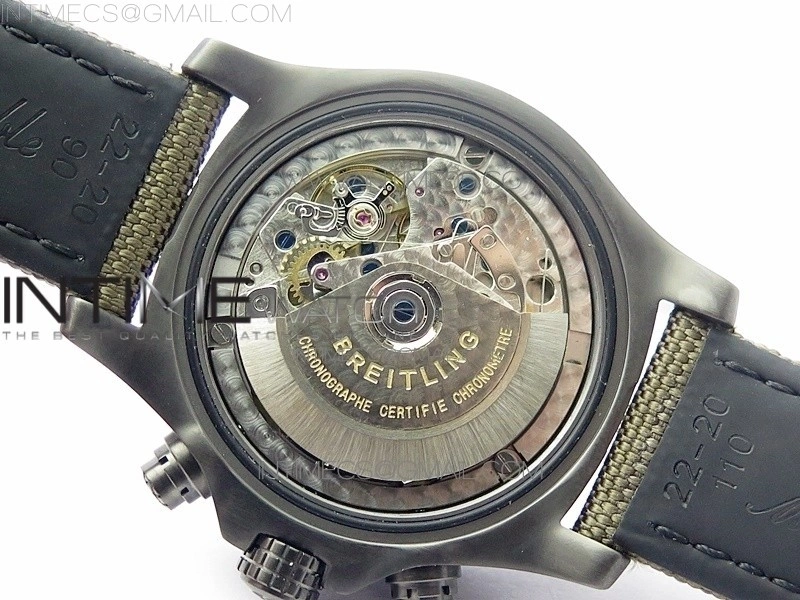 Avenger Bandit Titanium DLC B50 Best Edition Gray Carbon Dial on Green Nylon Strap A7750