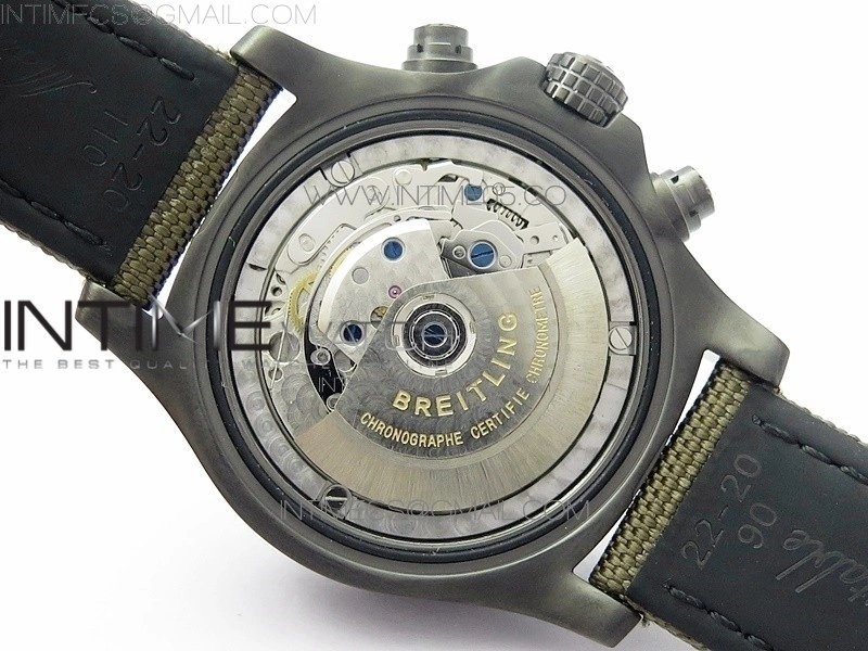 Avenger Bandit Titanium DLC B50 Best Edition Gray Carbon Dial on Green Nylon Strap A7750