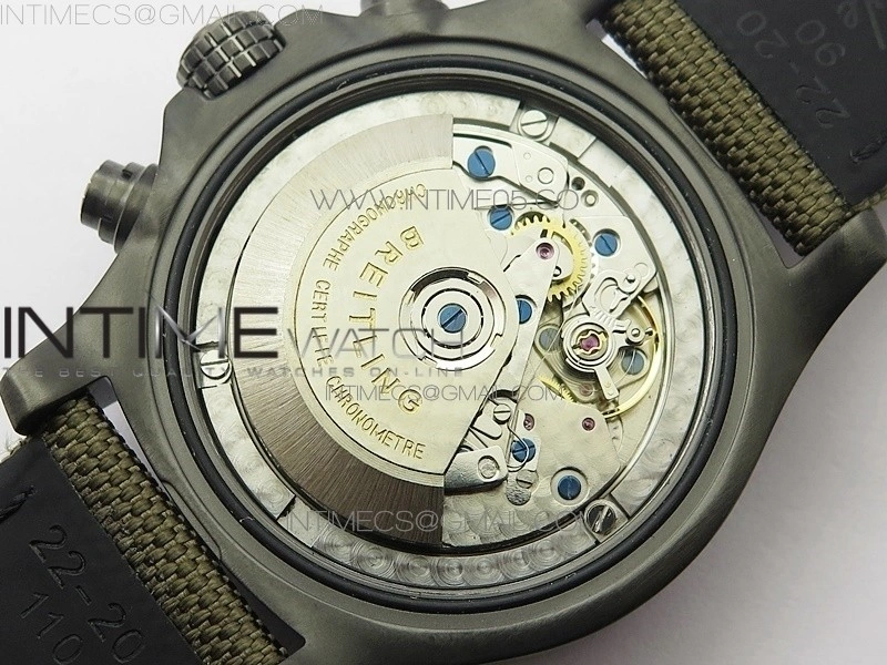 Avenger Bandit Titanium DLC B50 Best Edition Gray Carbon Dial on Green Nylon Strap A7750