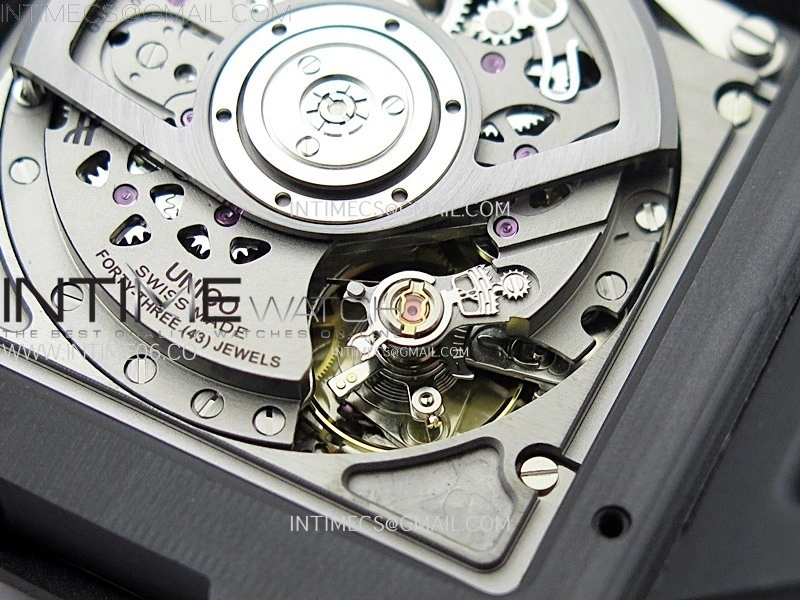 Square Bang Unico 42mm RG BBF 1:1 Best Edition Skeleton Dial on Black Rubber Strap A1280