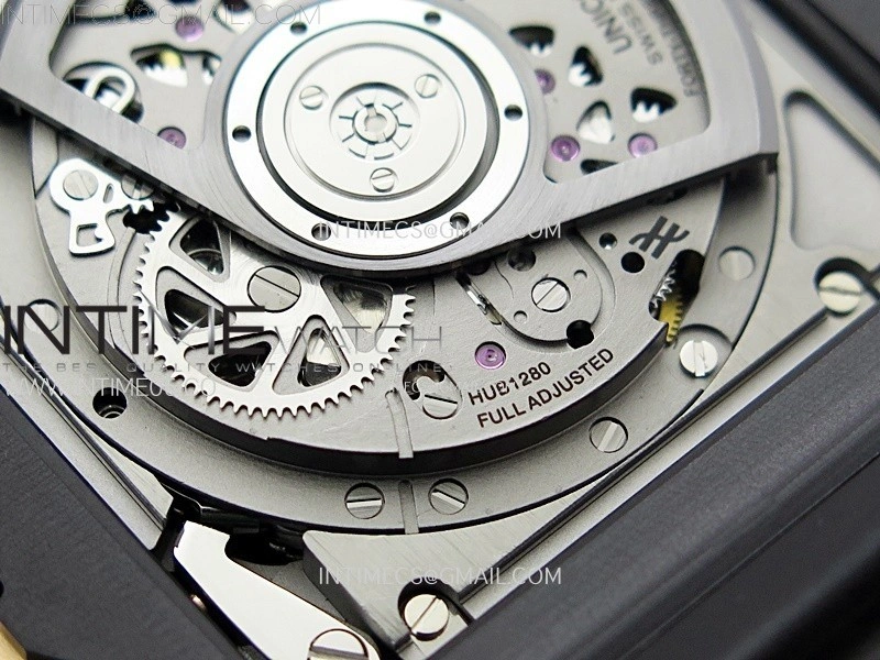 Square Bang Unico 42mm RG BBF 1:1 Best Edition Skeleton Dial on Black Rubber Strap A1280