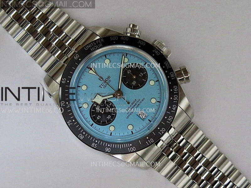 Black Bay Chrono M79360N SS ZF 1:1 Best Edition Tiffany Blue Dial On SS Bracelet DD7750