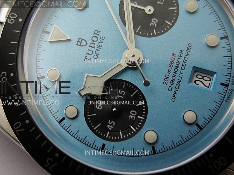 Black Bay Chrono M79360N SS ZF 1:1 Best Edition Tiffany Blue Dial On SS Bracelet DD7750