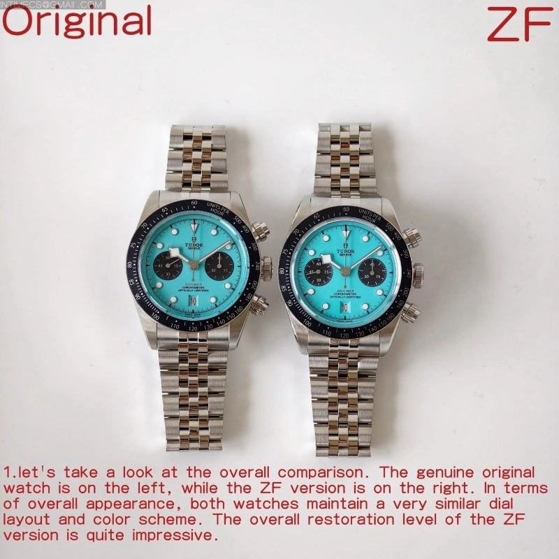 Black Bay Chrono M79360N SS ZF 1:1 Best Edition Tiffany Blue Dial On SS Bracelet DD7750