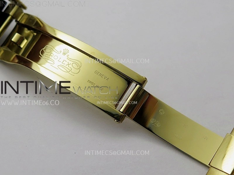 Daytona 126518 904L YG QF Best Edition Black Dial Gold Subdial Diamonds Markers on Oysterflex Strap SA4131