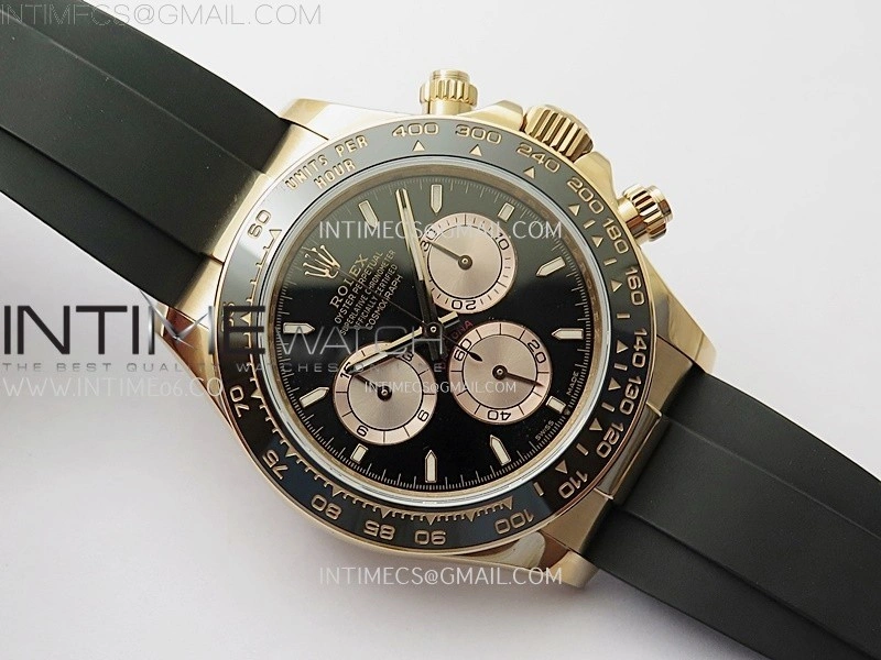Daytona 126515 QF Gain Weight 1:1 Best Edition Black Dial RG Subdial Sticks Markers on Oysterflex Strap SH4131 V11