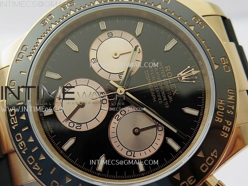 Daytona 126515 QF Gain Weight 1:1 Best Edition Black Dial RG Subdial Sticks Markers on Oysterflex Strap SH4131 V11