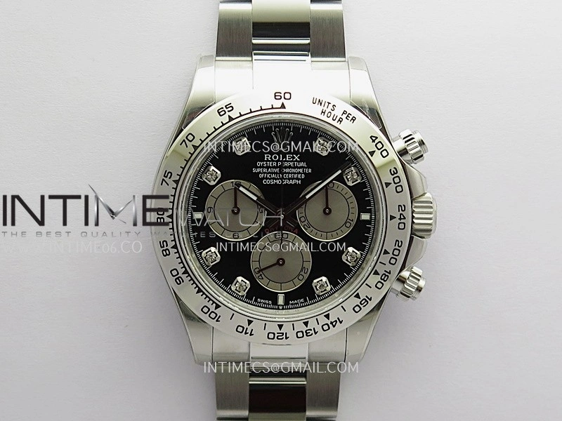 Daytona 126509 904L SS UFO 1:1 Best Edition Black Dial Silver Subdial Diamond Marker On 904L SS Bracelet UF4131