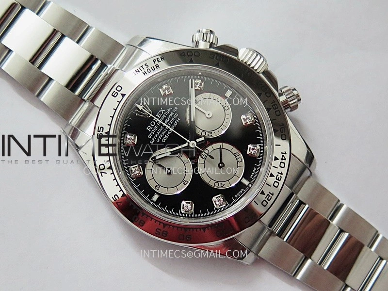 Daytona 126509 904L SS UFO 1:1 Best Edition Black Dial Silver Subdial Diamond Marker On 904L SS Bracelet UF4131