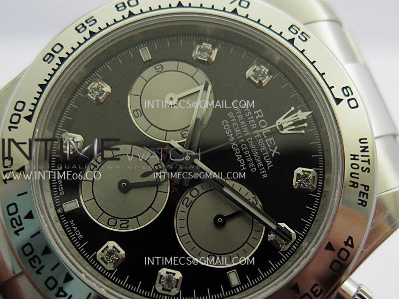 Daytona 126509 904L SS UFO 1:1 Best Edition Black Dial Silver Subdial Diamond Marker On 904L SS Bracelet UF4131