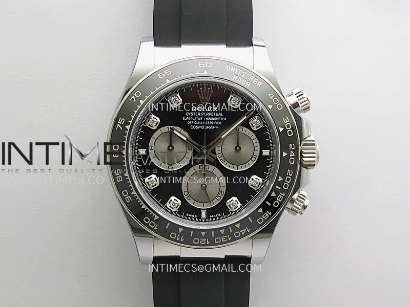 Daytona 126519 Gain Weight ARF 1:1 Best Edition Black Dial Silver Subdial Diamond Marker On Oysterflex Strap DD4131