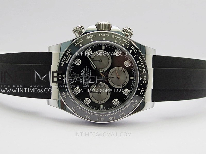 Daytona 126519 Gain Weight ARF 1:1 Best Edition Black Dial Silver Subdial Diamond Marker On Oysterflex Strap DD4131