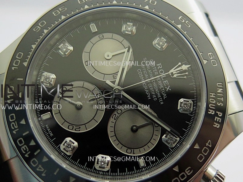 Daytona 126519 Gain Weight ARF 1:1 Best Edition Black Dial Silver Subdial Diamond Marker On Oysterflex Strap DD4131