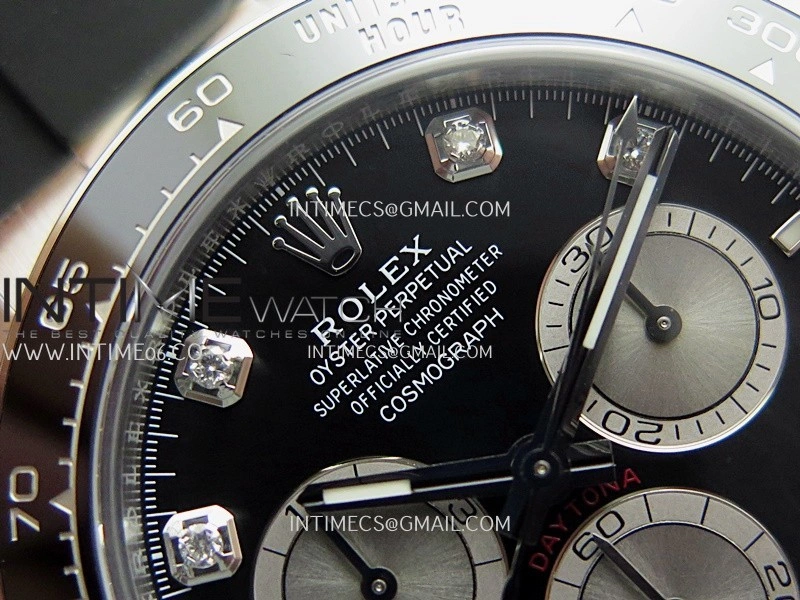 Daytona 126519 Gain Weight ARF 1:1 Best Edition Black Dial Silver Subdial Diamond Marker On Oysterflex Strap DD4131