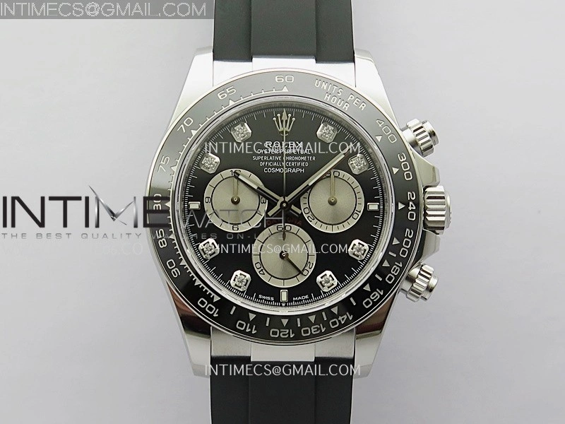 Daytona 126519 Gain Weight VSF 1:1 Best Edition Black Dial Silver Subdial Diamond Marker on Oysterflex Strap DD4131
