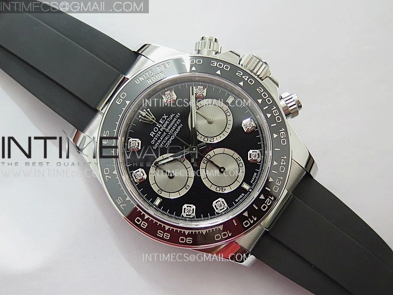 Daytona 126519 Gain Weight VSF 1:1 Best Edition Black Dial Silver Subdial Diamond Marker on Oysterflex Strap DD4131
