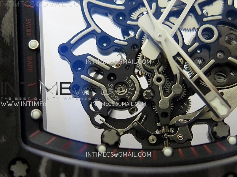 RM055 NTPT Ti APSF 1:1 Best Edition Black Inner Bezel Red Crown on Black Rubber Strap RMUL2 Super Clone