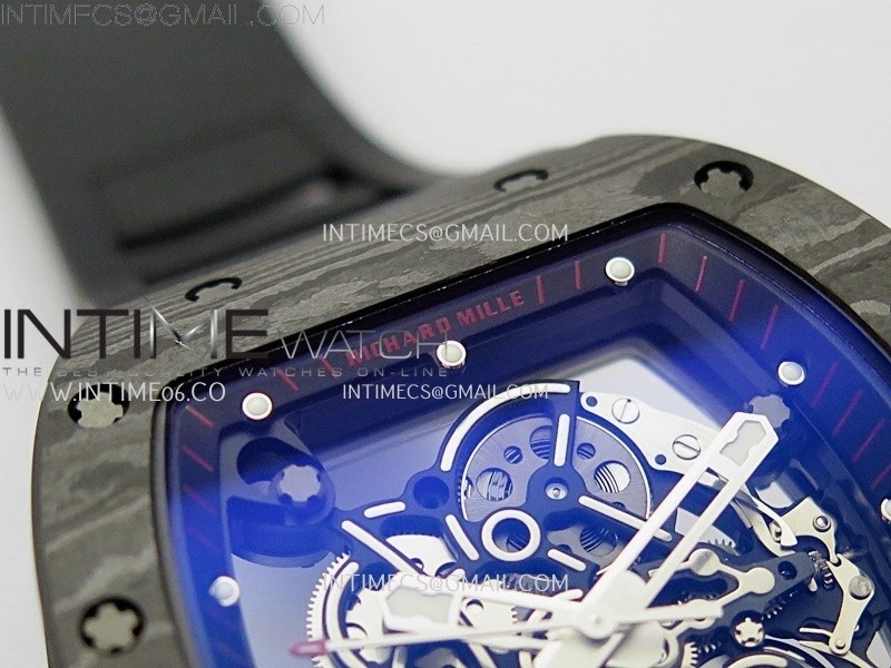 RM055 NTPT Ti APSF 1:1 Best Edition Black Inner Bezel Red Crown on Black Rubber Strap RMUL2 Super Clone