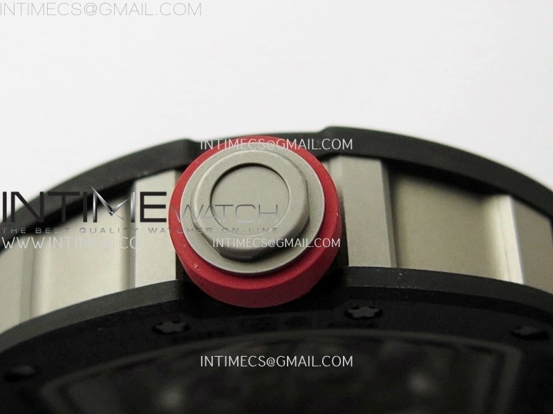 RM055 NTPT Ti APSF 1:1 Best Edition Black Inner Bezel Red Crown on Black Rubber Strap RMUL2 Super Clone