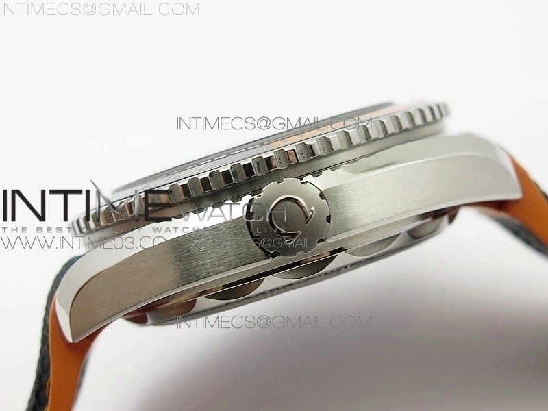 Planet Ocean 43.5mm SS VSF 1:1 Best Edition Black Orange Bezel Black Dial on Black Nylon Strap A8900 Super Clone