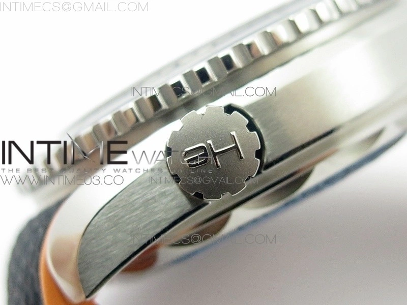 Planet Ocean 43.5mm SS VSF 1:1 Best Edition Black Orange Bezel Black Dial on Black Nylon Strap A8900 Super Clone