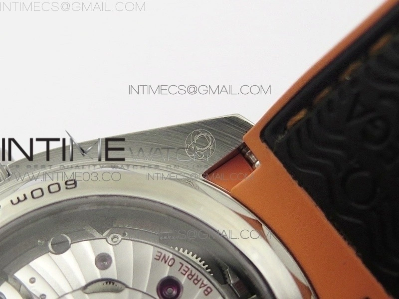 Planet Ocean 43.5mm SS VSF 1:1 Best Edition Black Orange Bezel Black Dial on Black Nylon Strap A8900 Super Clone