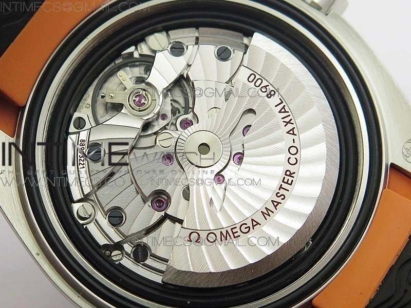 Planet Ocean 43.5mm SS VSF 1:1 Best Edition Black Orange Bezel Black Dial on Black Nylon Strap A8900 Super Clone