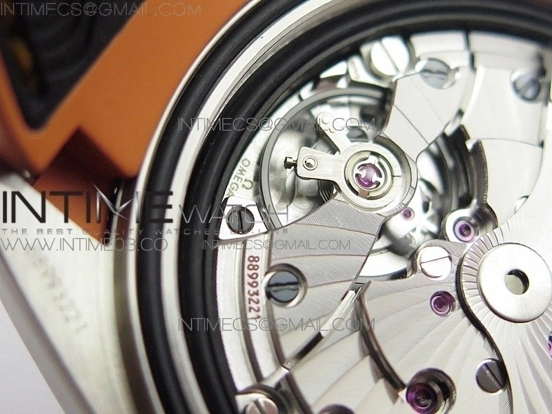 Planet Ocean 43.5mm SS VSF 1:1 Best Edition Black Orange Bezel Black Dial on Black Nylon Strap A8900 Super Clone