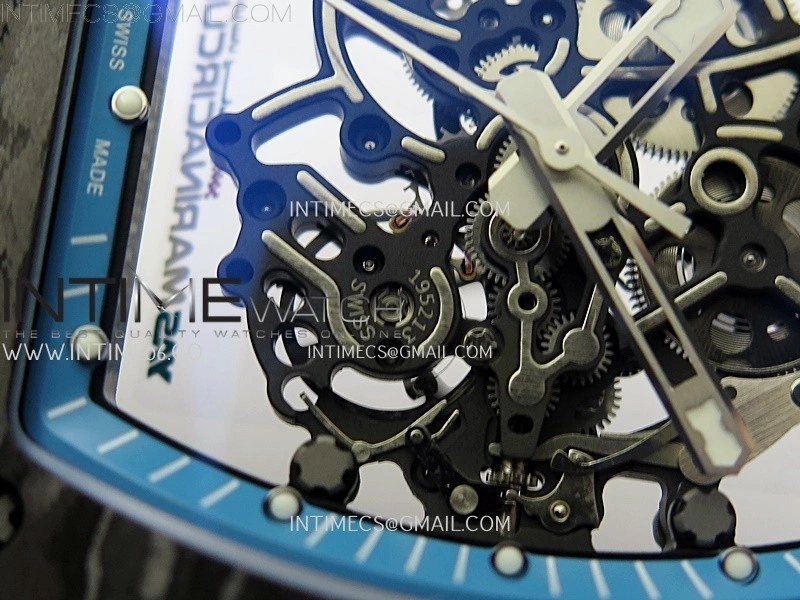 RM055 NTPT APSF 1:1 Best Edition Blue Inner Bezel Blue Crown On White Rubber Strap RMUL2 Super Clone