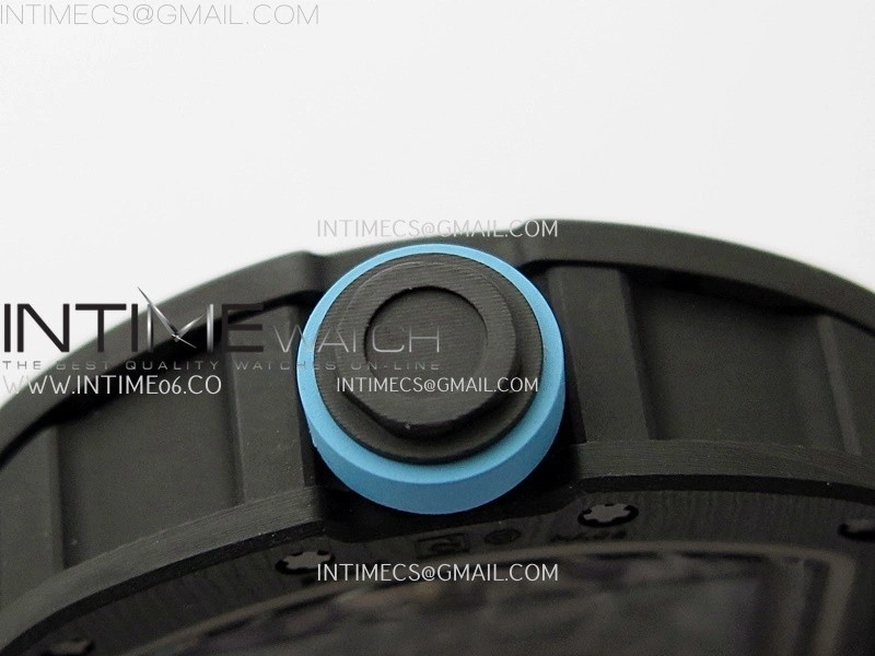 RM055 NTPT APSF 1:1 Best Edition Blue Inner Bezel Blue Crown On White Rubber Strap RMUL2 Super Clone