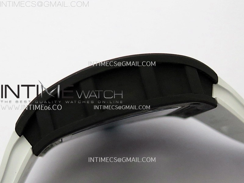 RM055 NTPT APSF 1:1 Best Edition Blue Inner Bezel Blue Crown On White Rubber Strap RMUL2 Super Clone