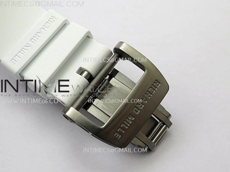 RM055 NTPT APSF 1:1 Best Edition Blue Inner Bezel Blue Crown On White Rubber Strap RMUL2 Super Clone
