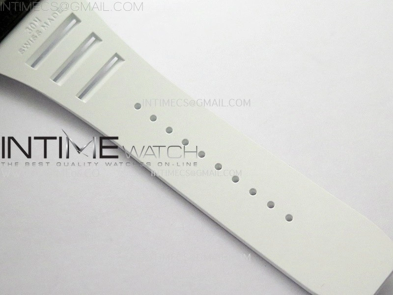 RM055 NTPT APSF 1:1 Best Edition Blue Inner Bezel Blue Crown On White Rubber Strap RMUL2 Super Clone
