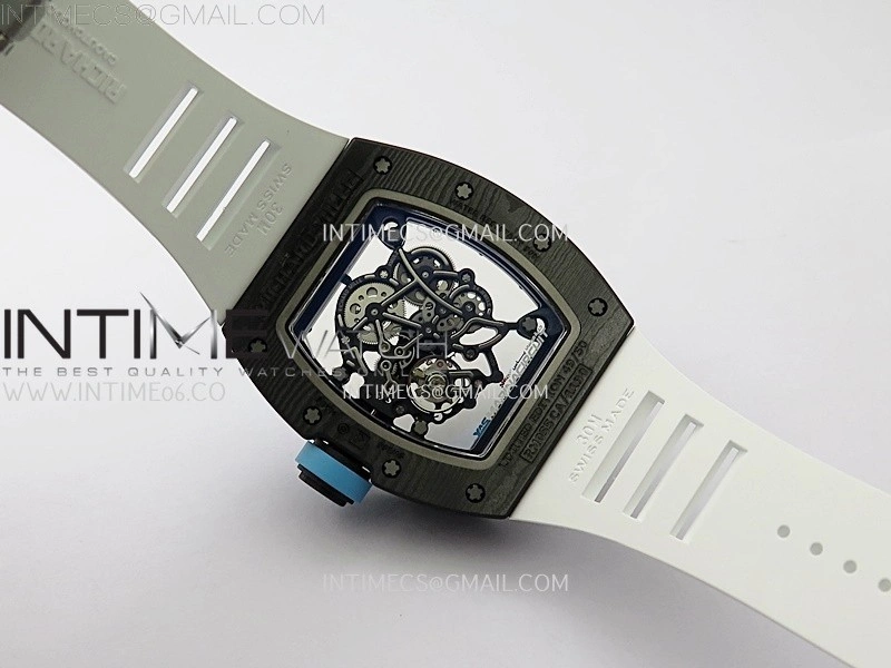 RM055 NTPT APSF 1:1 Best Edition Blue Inner Bezel Blue Crown On White Rubber Strap RMUL2 Super Clone