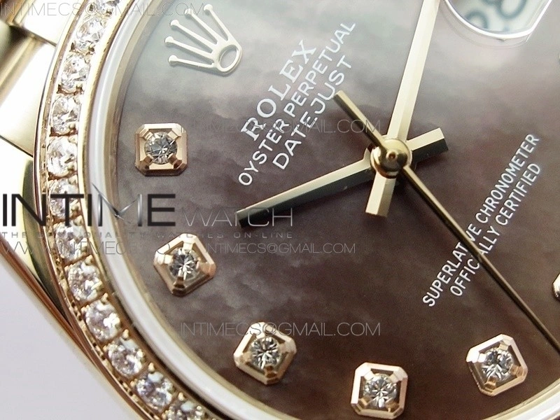 Datejust 31mm 278275 RG BP Best Edition Dia Bezel Brown Roman Crystal Markers Dial on RG President Bracelet